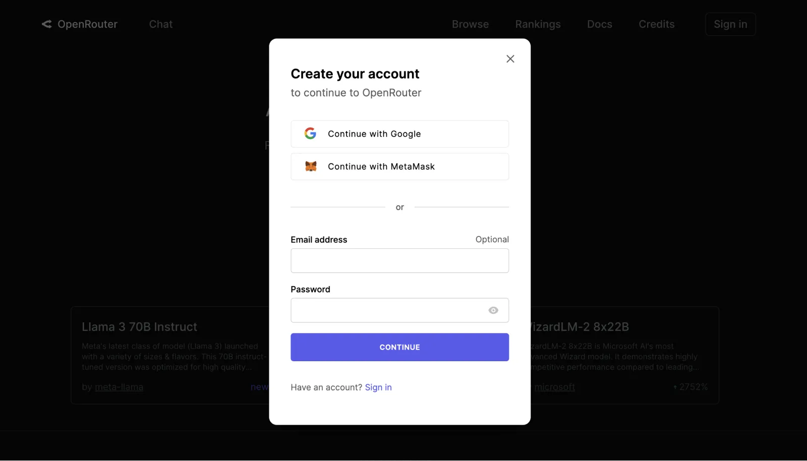 Register OpenRouter
