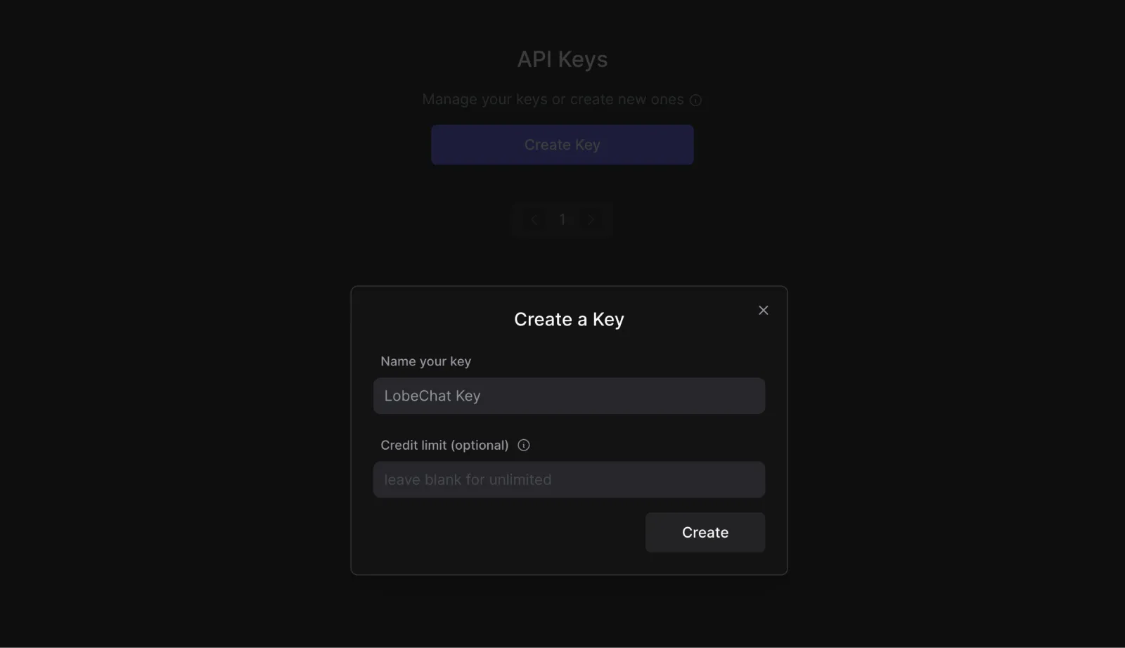 Create OpenRouter Key