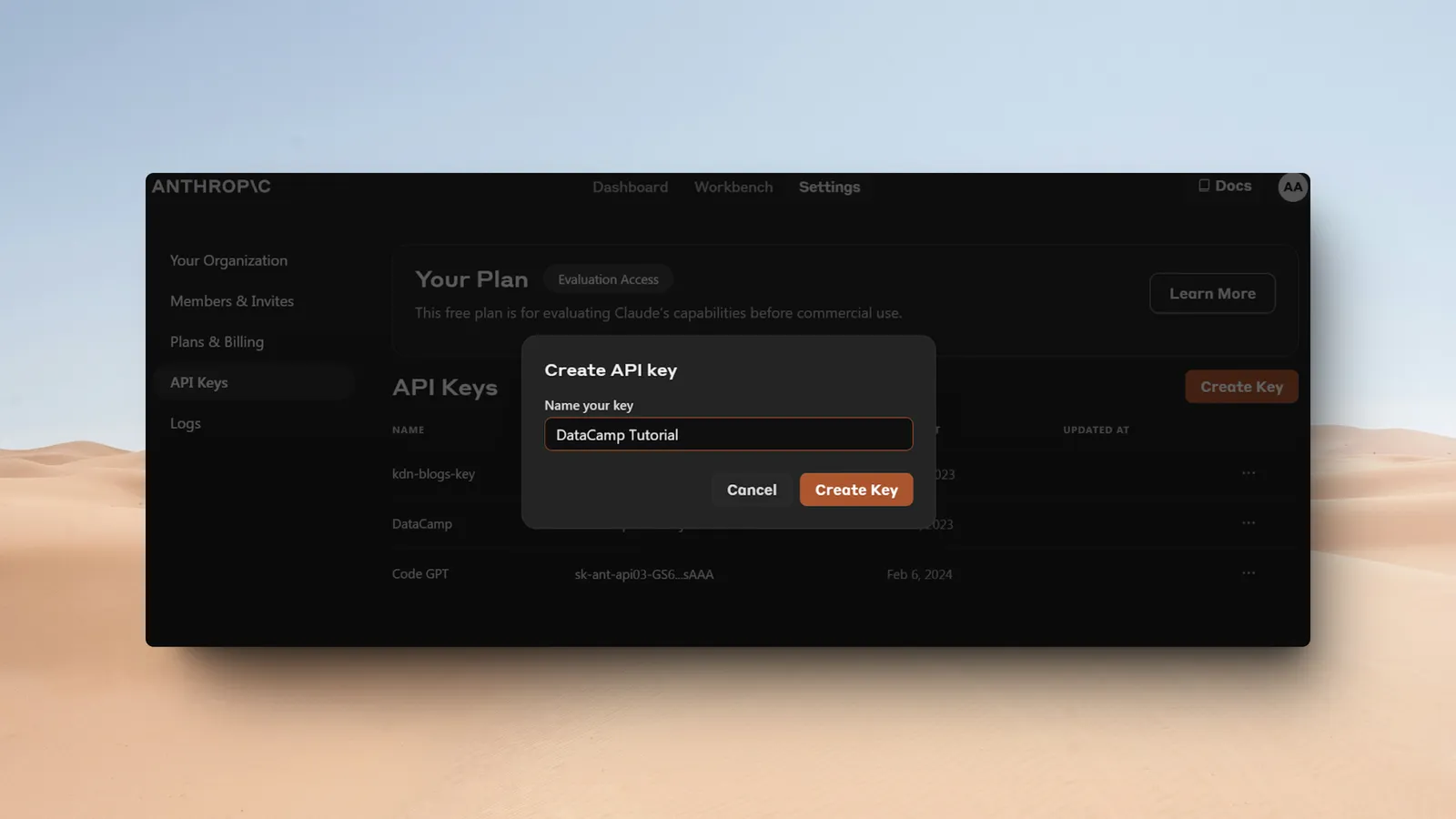 Create API Key